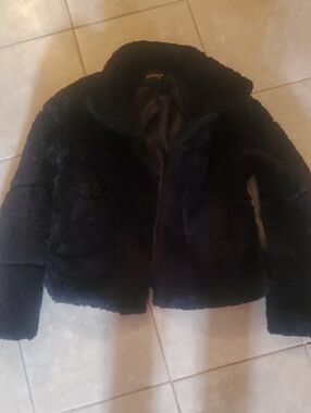 Ambiance Black Faux Fur Bomber Jacket